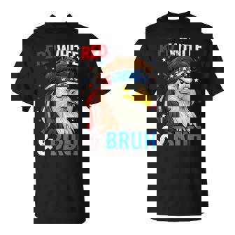 Patriotic Red White & Bruh America Eagle Mullet 4Th Of July T-Shirt | Mazezy