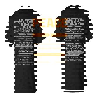 Peace Completely Unexplainable Notices Everything But Won’T Say It Name T-Shirt - Seseable