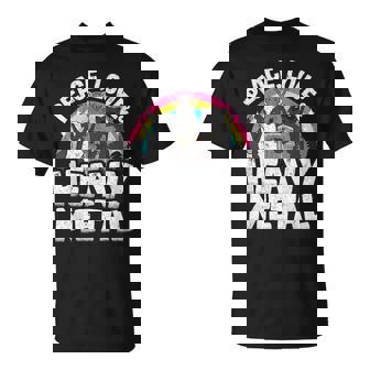 Peace Love & Heavy Metal Banda De Basura Para Niños Diseño De Arco Iris Camiseta unisex - Regaloses