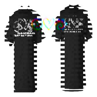 Peace Love Rescue Dog Paws Tie Dye Rainbow Animals T-Shirt - Monsterry