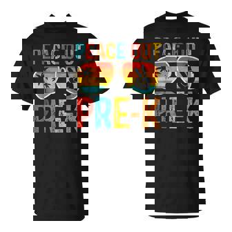 Peace Out Pre-K Retro Graduation Last Day Of Pre K Preschool T-Shirt | Mazezy