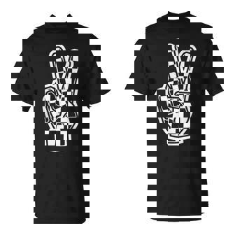 Peace Sing Checkered Hand Loving Toddlers Graphic Men T-Shirt - Seseable