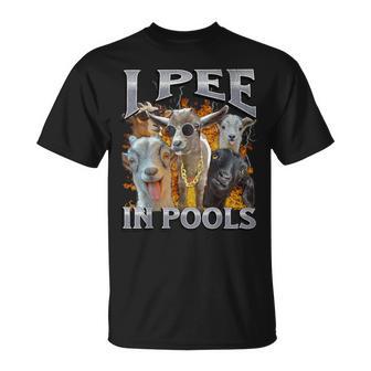 I Pee In Pools Lustige Offensive Ziege Erwachsene Humor Bootleg T-Shirt - Geschenkecke
