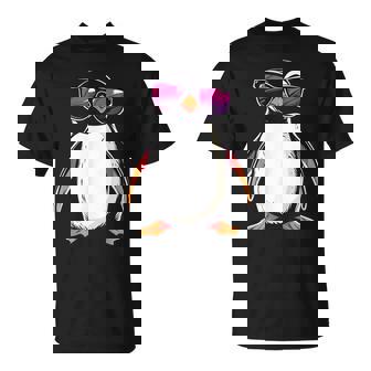 Penguin Wearing Sunglasses Bird Graphic T-Shirt - Thegiftio