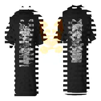 Perro De Yorkshire En Un Bolsillo Divertido Perro De Yorkshire Camiseta unisex - Regaloses