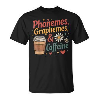 Phonemes Graphemes And Caffeine Reading Back To School T-Shirt - Thegiftio UK