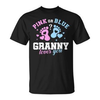 Pink Or Blue Granny Loves You Gender Reveal T-Shirt - Monsterry