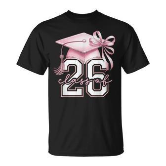 Pink Coquette Bow Senior Class Of 2026 Senior Girls T-Shirt - Thegiftio UK