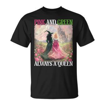 Pink And Green Always A Queen Witch Halloween Witches T-Shirt - Thegiftio UK