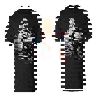 Pinup Girl ビンテージクラシックカー ホットロッド ロカビリー Tシャツ - Kawaiitshirt