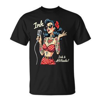 Pinup Ink & Attitude Retro Tatuada Camiseta unisex - Regaloses