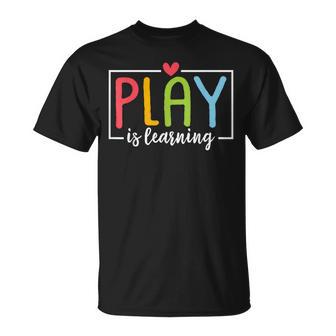 Play Is Learning Kindergarten Teacher Team Women T-Shirt - Thegiftio