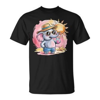 Playa Elefanteacaciones Camisa Lindoombrero Deol Gafas De In Mangas Camiseta unisex - Regaloses