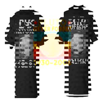 Pluto Never Forget Retro Vintage Astronomy T-Shirt - Thegiftio