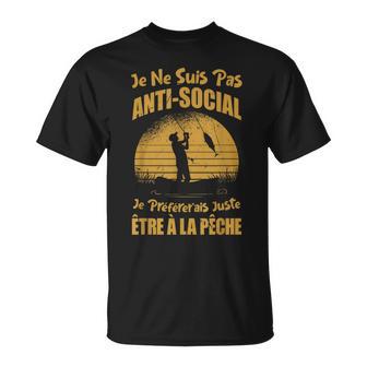 Poissonnier Homme Adulte Noir Fishing Léger Drôle Canne À Pêche Je Préférerais Juste Être À La Pêche Coupe Classique Manche Courte T-Shirt - Cadeauxyz