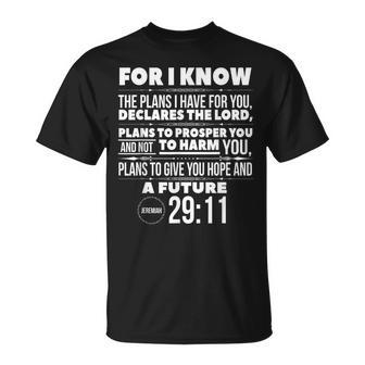 Porque Yoé Los Planes Que Tengo Para Ti Esperanza Fe Y Amor Camiseta unisex - Regaloses