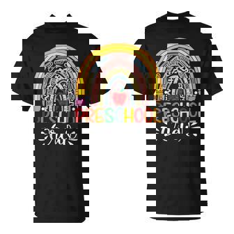 Preschool Crew Teacher Cute Rainbow Back To School T-Shirt - Monsterry