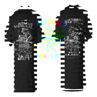 Preschool Graduation Monster Truck Dinosaur Boys Dino T-Shirt - Monsterry