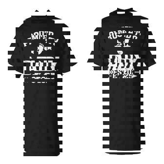 Promoted To Daddy Est 2025 Soon To Be New Dad Fathers Day T-Shirt - Monsterry