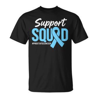 Prostate Cancer Awareness Support Squad Light Blue Ribbon T-Shirt - Thegiftio UK