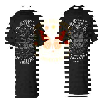 Proud Daughter Of Immigrants Butterfly Flowers T-Shirt | Seseable UK