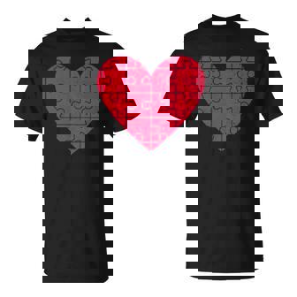 Puzzle Pièces Coeur Puzzle Poitrine Gauche I Love Puzzles T-Shirt - Cadeauxyz