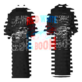 Racing Car 4Th Of July Independence Day Red White And Boom T-Shirt - Monsterry