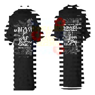 Radicalized By Basic Decency Vintage Floral Women T-Shirt | Seseable UK