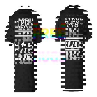 Rainbow Free Dad Hugs For Lgbtq Pride Month Trendy Lgbt T-Shirt | Mazezy