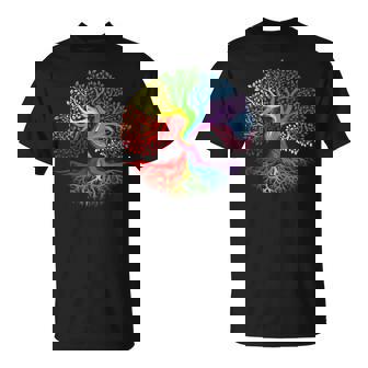 Rainbow Tree Of Life Lgbtq Lesbian Gay Pride Flag Ally T-Shirt - Monsterry