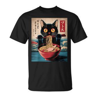 Ramen De Gato Kawaii Comiendo Fideos Japoneses Anime Cat Camiseta unisex - Regaloses