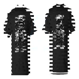 Rap Bear Collector Style Reflective Hip Hop Teddy With Bling T-Shirt - Thegiftio