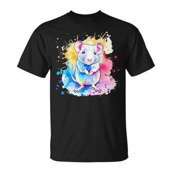 Rat Owner Colorido Retrato Motivo Roedor Mascota Divertido Amante Rata Camiseta unisex - Regaloses