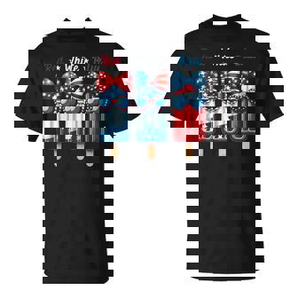 Red White & Blue 4Th July American Flag Coquette Popsicle T-Shirt - Thegiftio UK