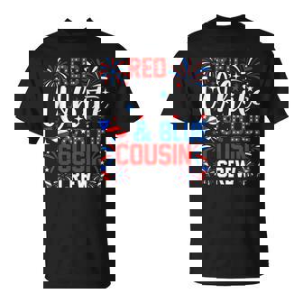 Red White And Blue Cousin Crew 4Th Of July Fireworks T-Shirt - Monsterry