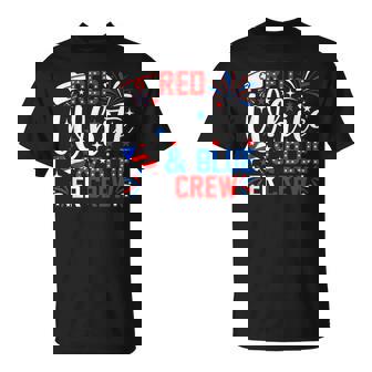 Red White And Blue Er Crew 4Th Of July Nurse Fireworks T-Shirt - Monsterry