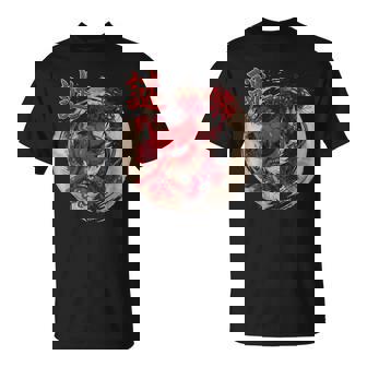 Redpider Lily の 彼岸花 または ヒガンバナ と 日本の天狗の面 の グラフィック Tシャツ - Kawaiitshirt