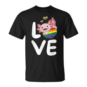Regenbogen Flagge Pride Monat Lgbtq Regenbogen Love Axolotl T-Shirt - Geschenkecke