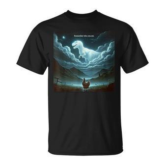 Remember Who Are You Dinosaur Chicken T-Shirt - Thegiftio