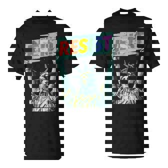Resist Rainbow Statue Liberty Protest Lgbt Gay Women T-Shirt - Thegiftio