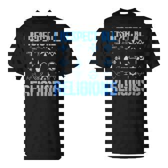 I Respect All Religions 精神性 寛容 受容 Tシャツ - Kawaiitshirt