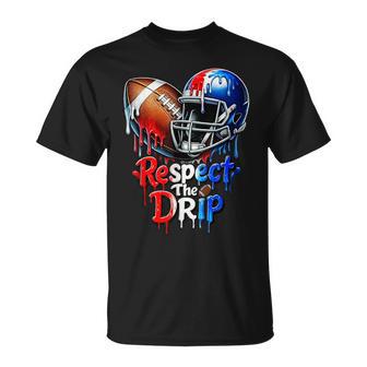Respect The Drip Football Drip Boys Ice Cream Drip Sprinkle T-Shirt - Monsterry UK