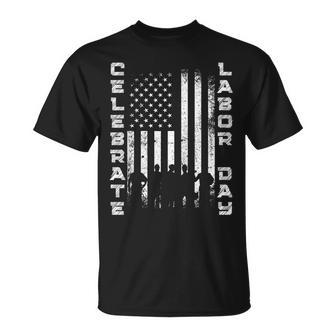 Retro Celebrate Happy Labor Day Labor Day With American Flag T-Shirt - Thegiftio UK