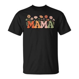 Retro Floral Mama Boho Wildflower Motherhood Mother's Day T-Shirt - Thegiftio UK