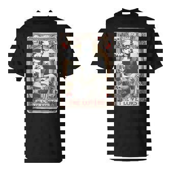 Retro Halloween Frankenstein Lovers Tarot Card Halloween T-Shirt - Monsterry