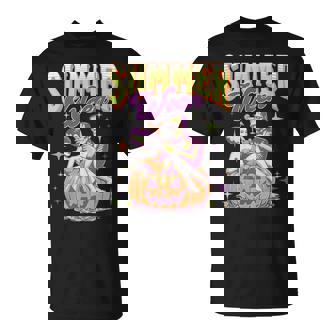 Retro Happy Summerween Frankenstein Monster And Bride T-Shirt - Monsterry