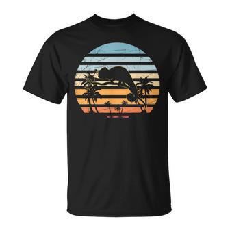 Retro Naturaleza Palmeras Reptil Animal Lagarto Camaleón Camiseta unisex - Regaloses
