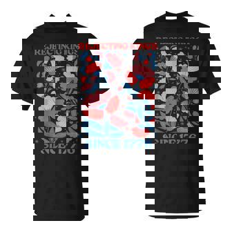 Retro Rejecting Kings Since 1776 Boho Floral Girls T-Shirt | Mazezy