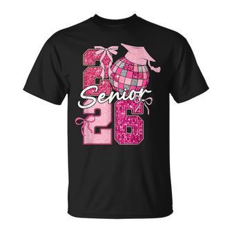 Retro Senior 2026 Coquette Bow Graduation Class Of 2026 T-Shirt - Monsterry