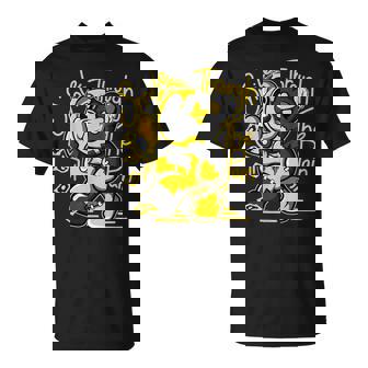 Retro Thunder Yellow 4S Black White Color Match T-Shirt - Thegiftio